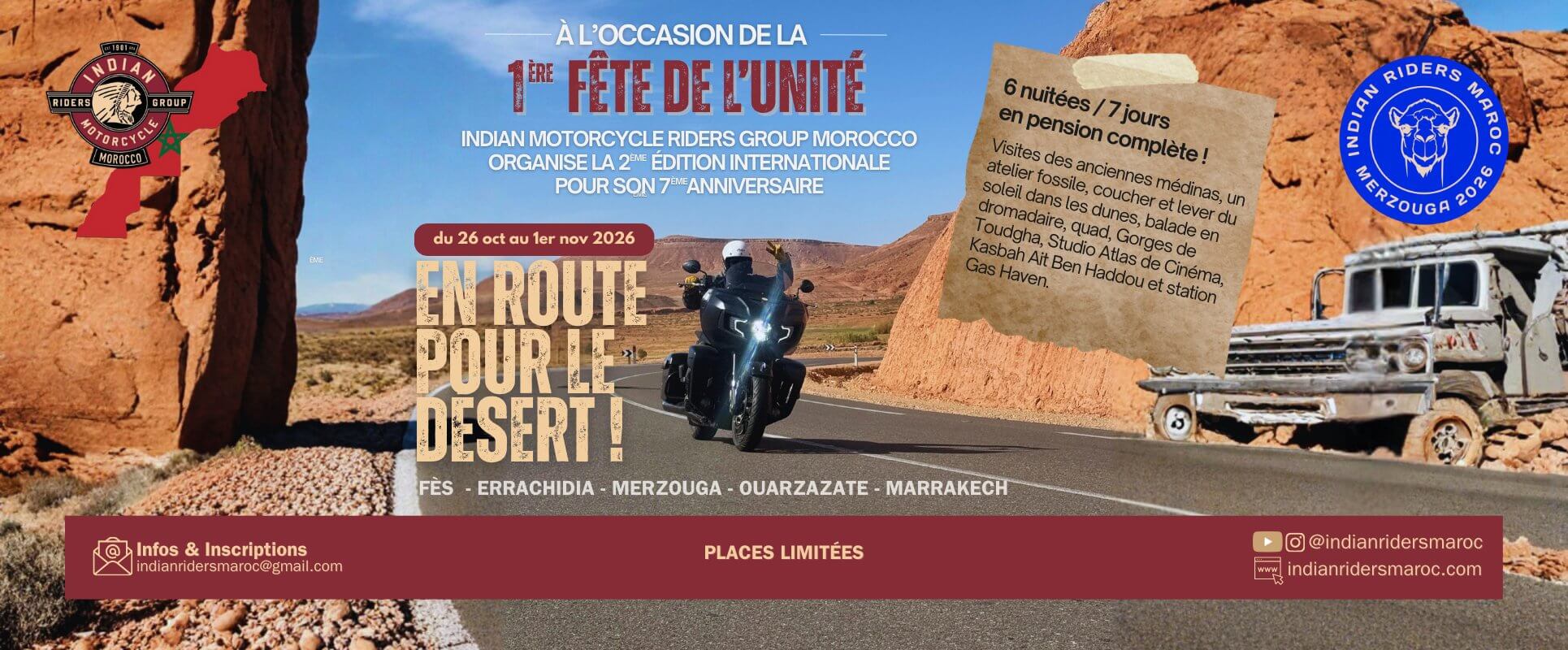 Affiche officielle Merzouga 2026 - Road Trip International